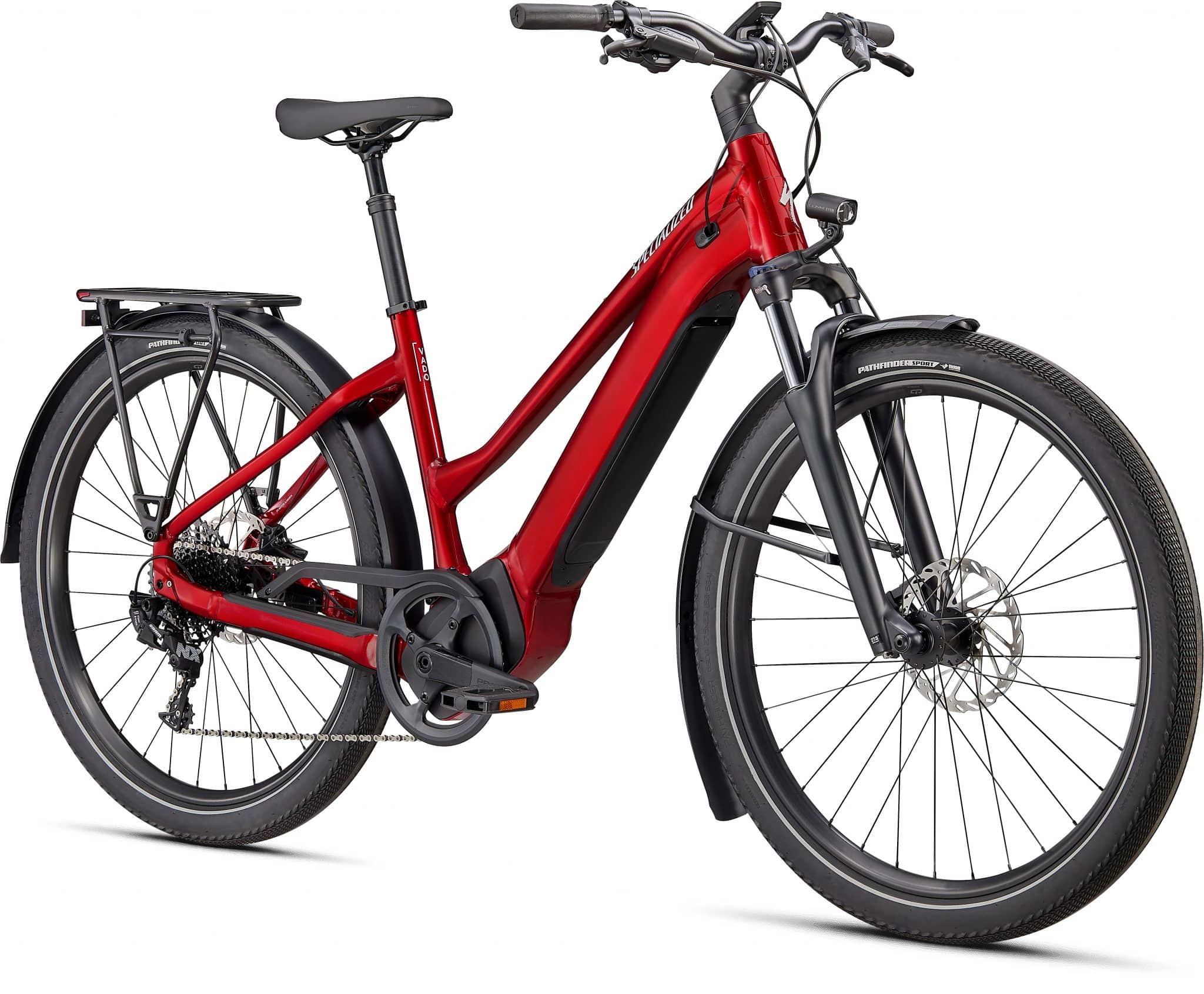 2022 Specialized Turbo Vado low-step e-bike with anti-theft and Garmin Radar features to make it safe and secure.